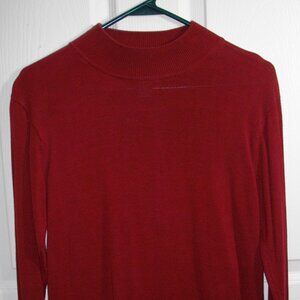August Silk silk red mock sweater top